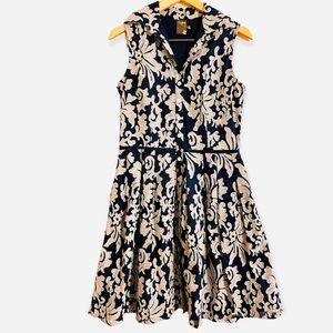 Taylor Fit & Flare Embroidered Shirt Dress